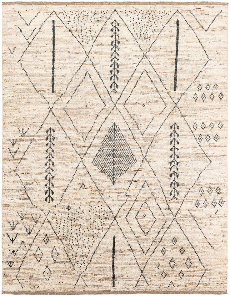 Detail image of 6' 7 x 9' 6 Hand Knotted Moroccan Wool Rug
