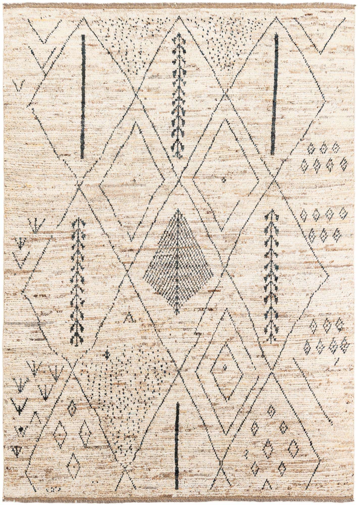 6' 7 x 9' 6 Hand Knotted Moroccan Wool Rug