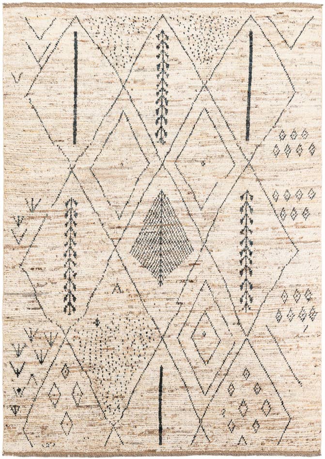 Detail image of 6' 7 x 9' 6 Hand Knotted Moroccan Wool Rug
