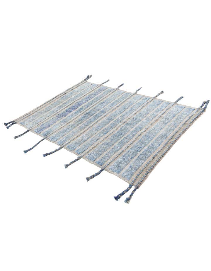 4' 1 x 5' 10 Hand Knotted Moroccan Wool Rug