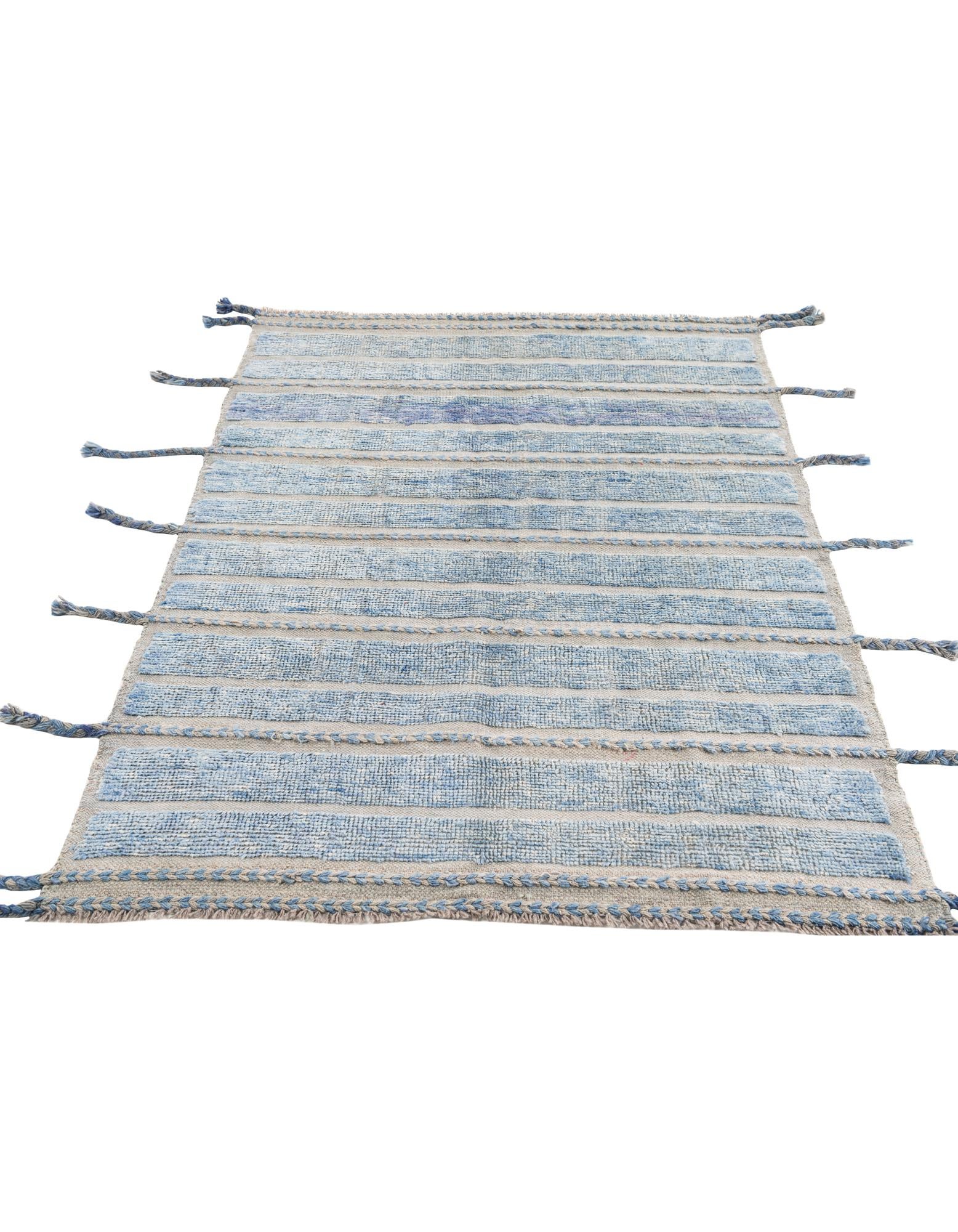 4' 1 x 5' 10 Hand Knotted Moroccan Wool Rug