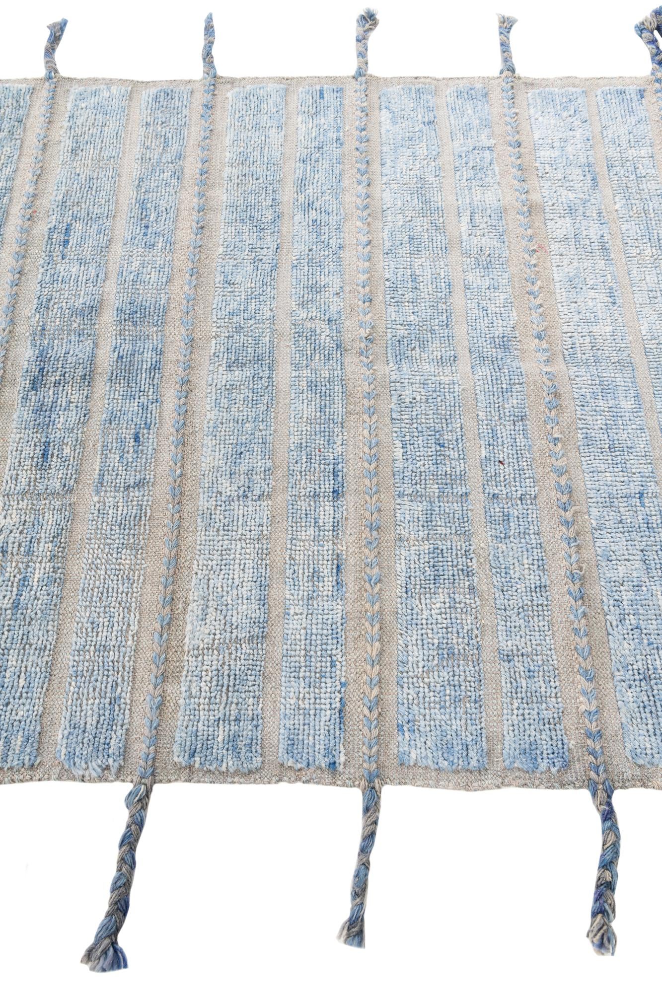 4' 1 x 5' 10 Hand Knotted Moroccan Wool Rug