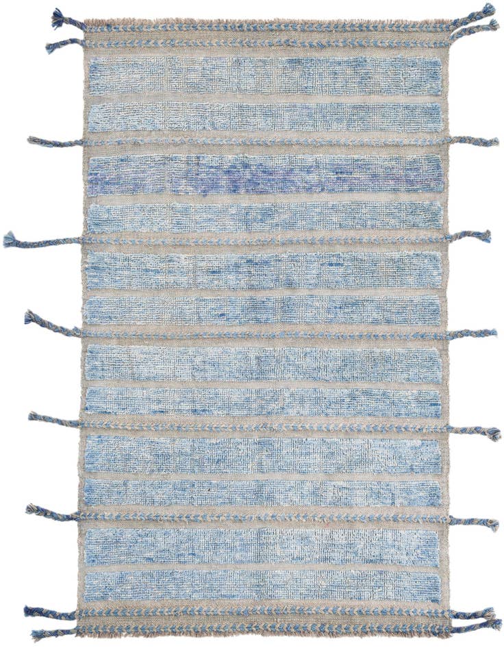 Detail image of 4' 1 x 5' 10 Hand Knotted Moroccan Wool Rug