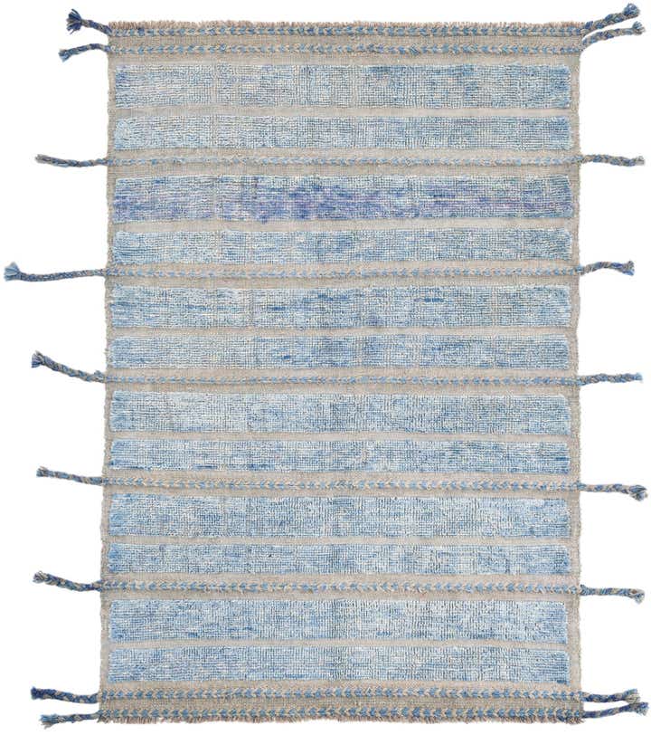4' 1 x 5' 10 Hand Knotted Moroccan Wool Rug
