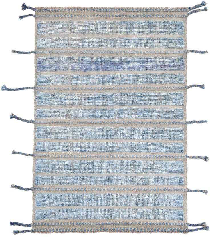 Detail image of 4' 1 x 5' 10 Hand Knotted Moroccan Wool Rug