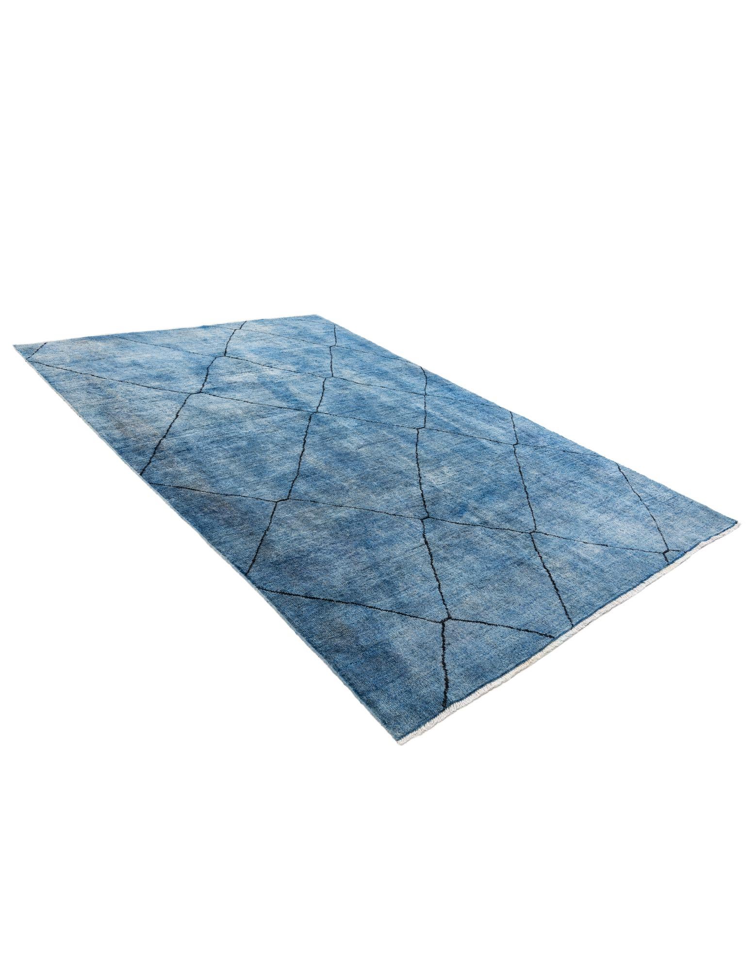 6' 9 x 10' 1 Hand Knotted Moroccan Wool Rug