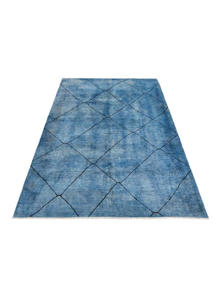 6' 9 x 10' 1 Hand Knotted Moroccan Wool Rug