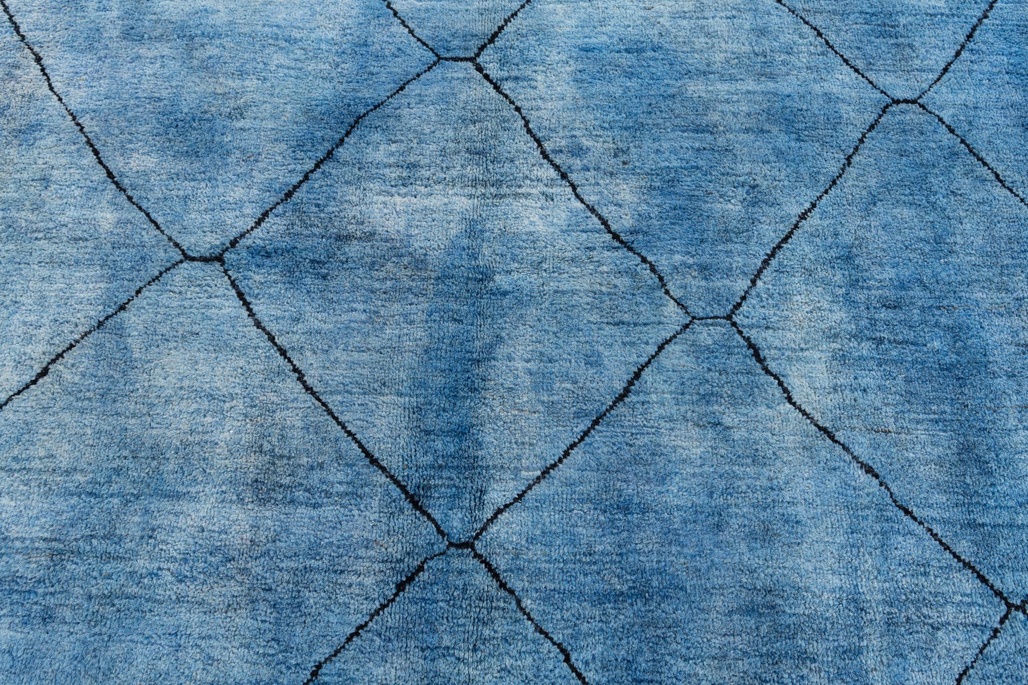 6' 9 x 10' 1 Hand Knotted Moroccan Wool Rug