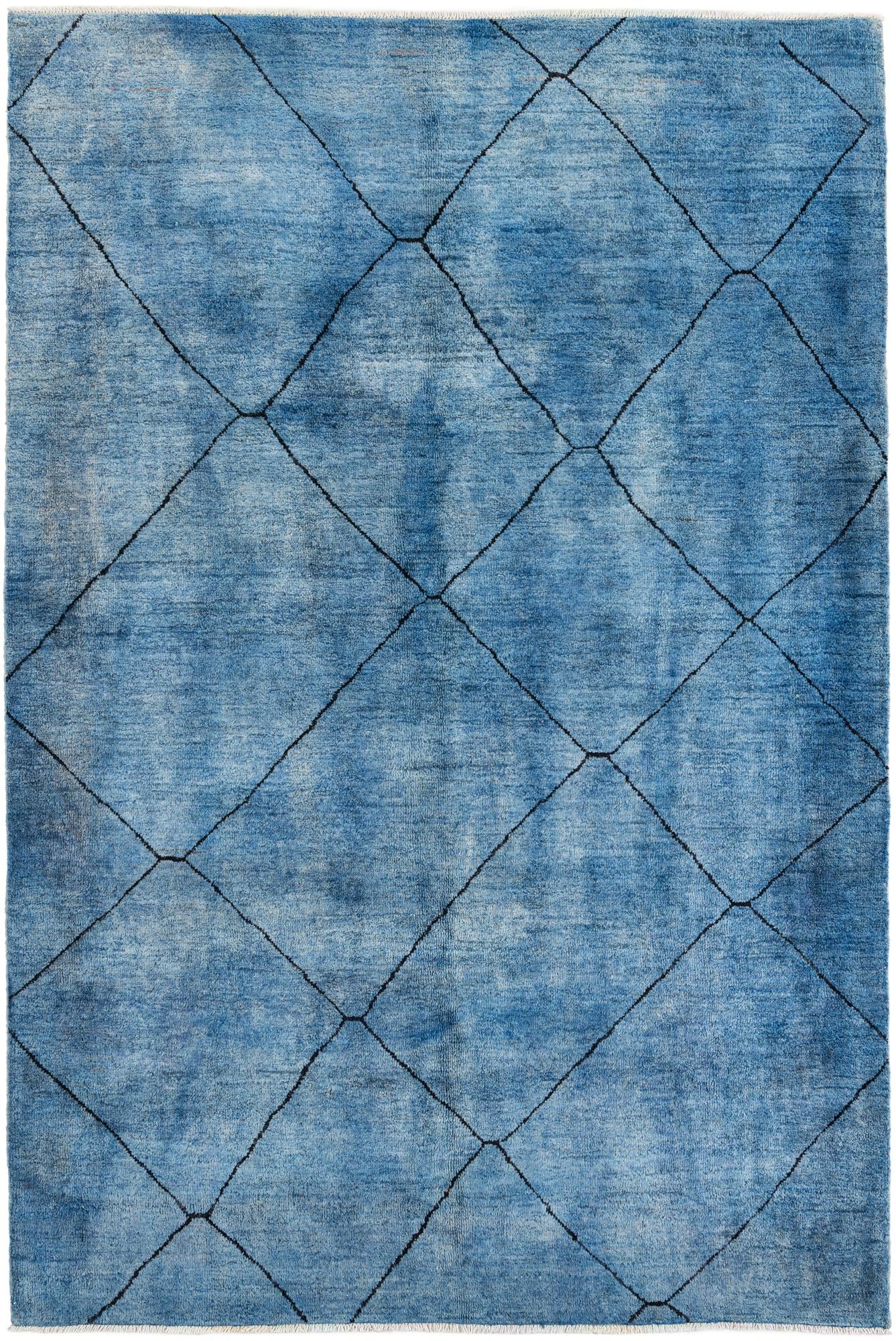 6' 9 x 10' 1 Hand Knotted Moroccan Wool Rug