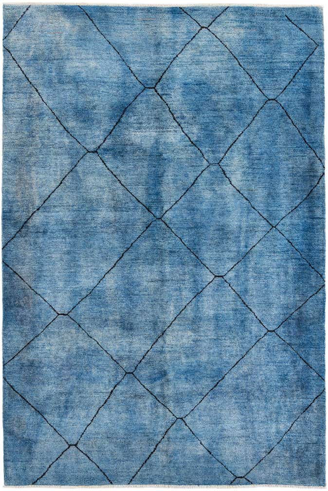 6' 9 x 10' 1 Hand Knotted Moroccan Wool Rug