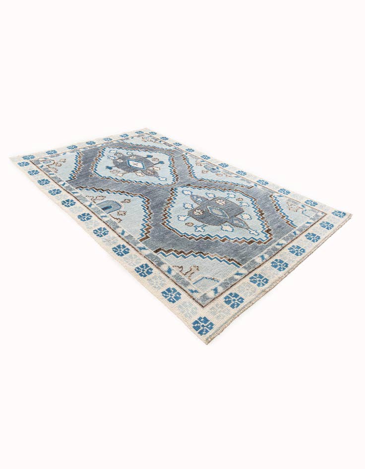 Detail image of 5' x 9'  Hand Knotted Moroccan Wool Rug