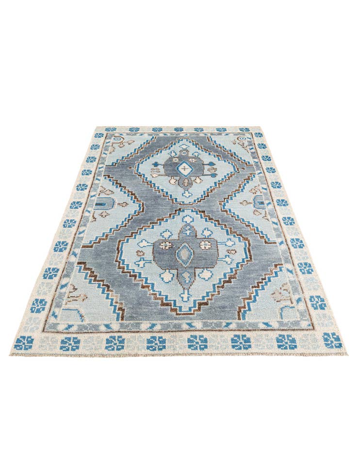 Detail image of 5' x 9'  Hand Knotted Moroccan Wool Rug