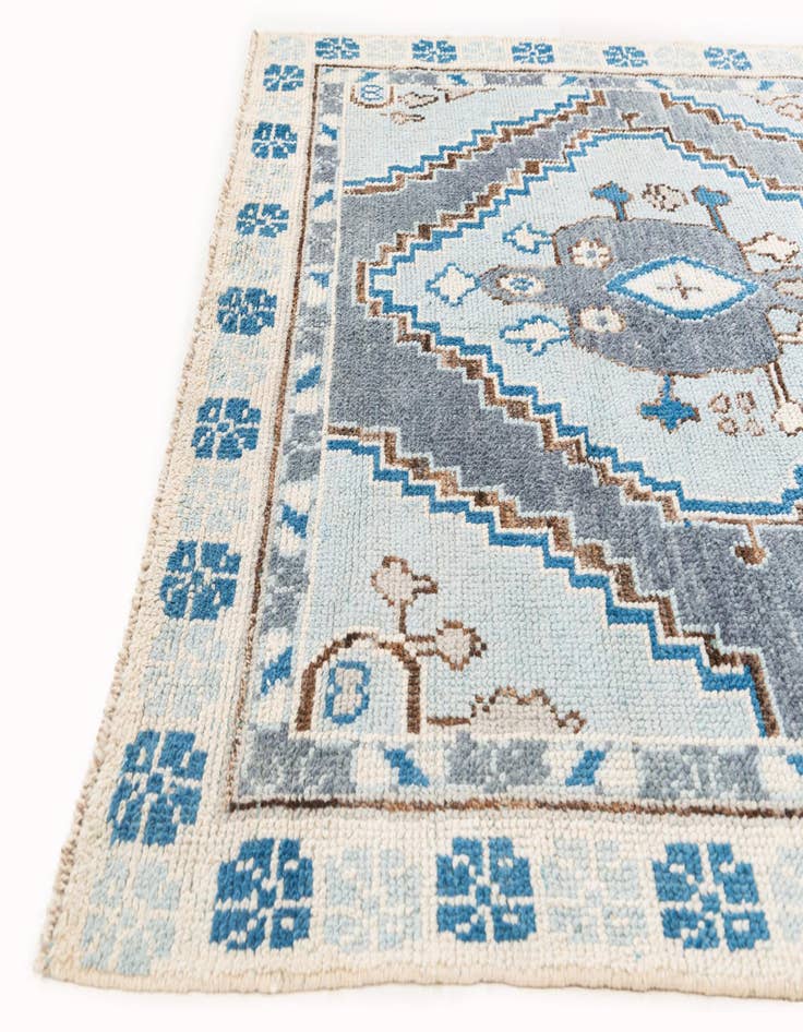 Detail image of 5' x 9'  Hand Knotted Moroccan Wool Rug