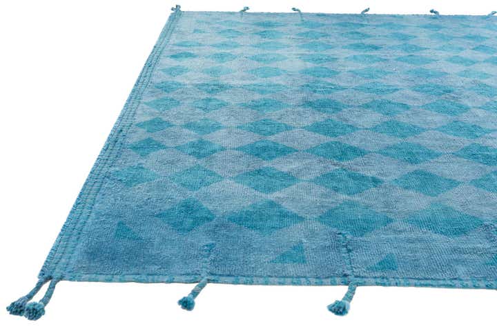 9' x 12' 2 Hand Knotted Moroccan Wool Rug