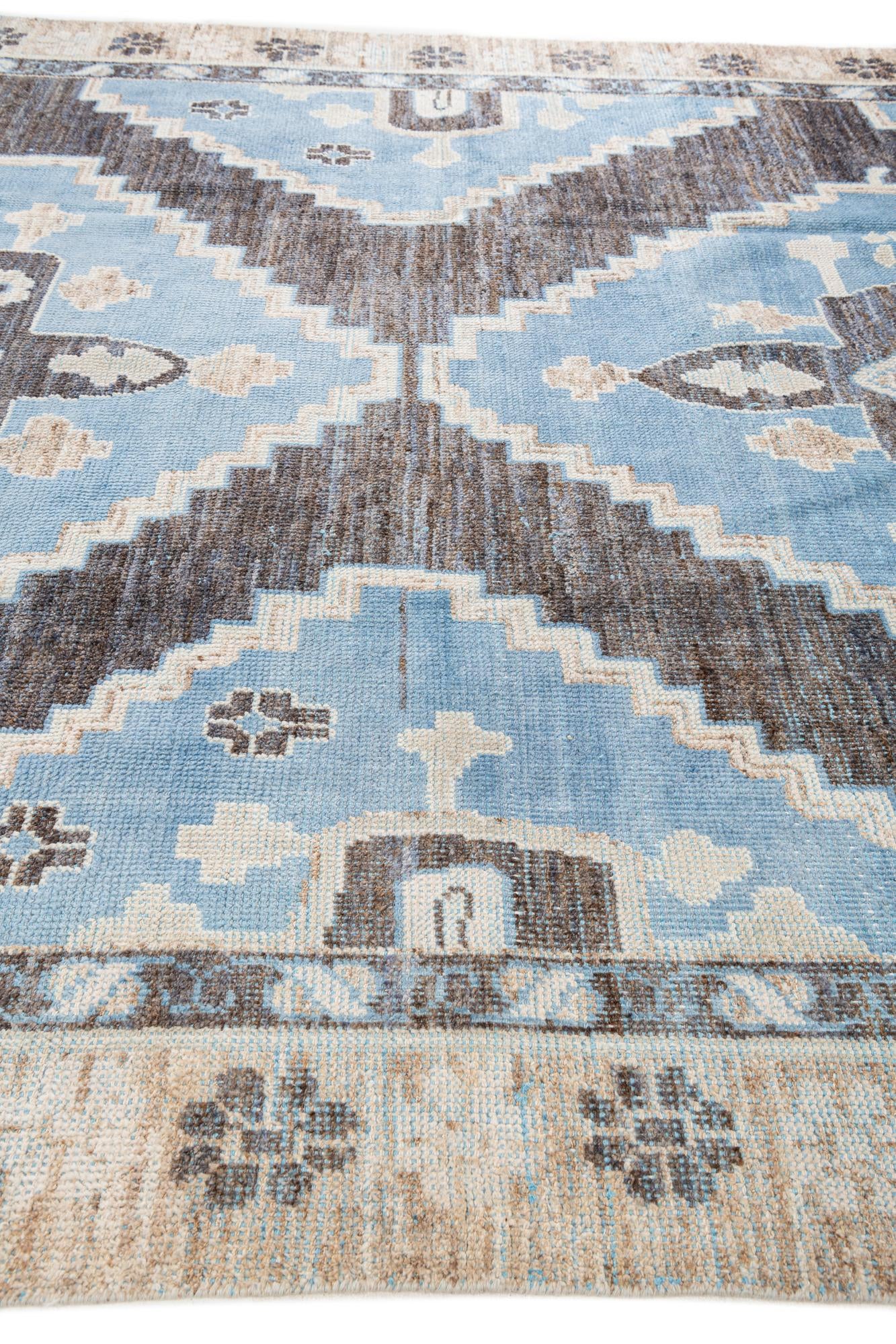 9' 4 x 13' 9 Hand Knotted Moroccan Wool Rug