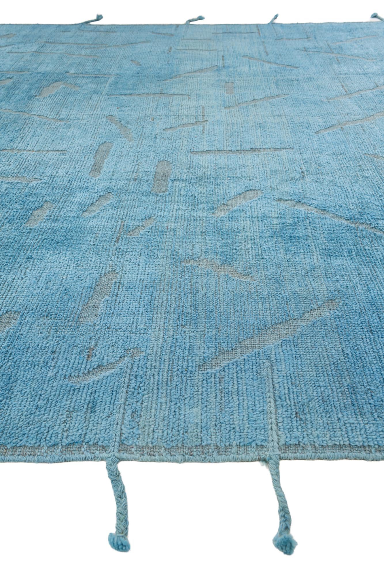 9' x 12' Hand Knotted Moroccan Wool Rug