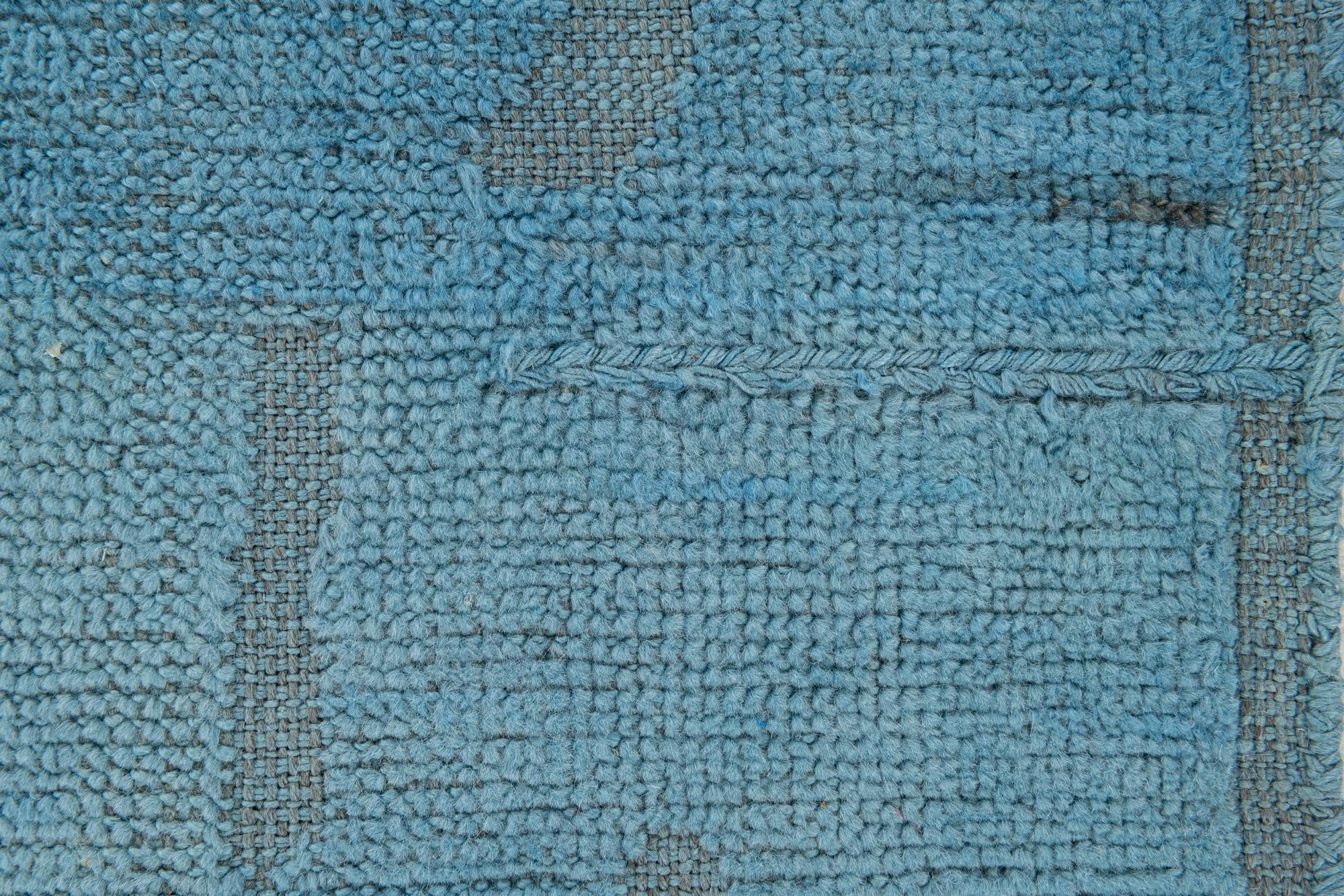 9' x 12' Hand Knotted Moroccan Wool Rug