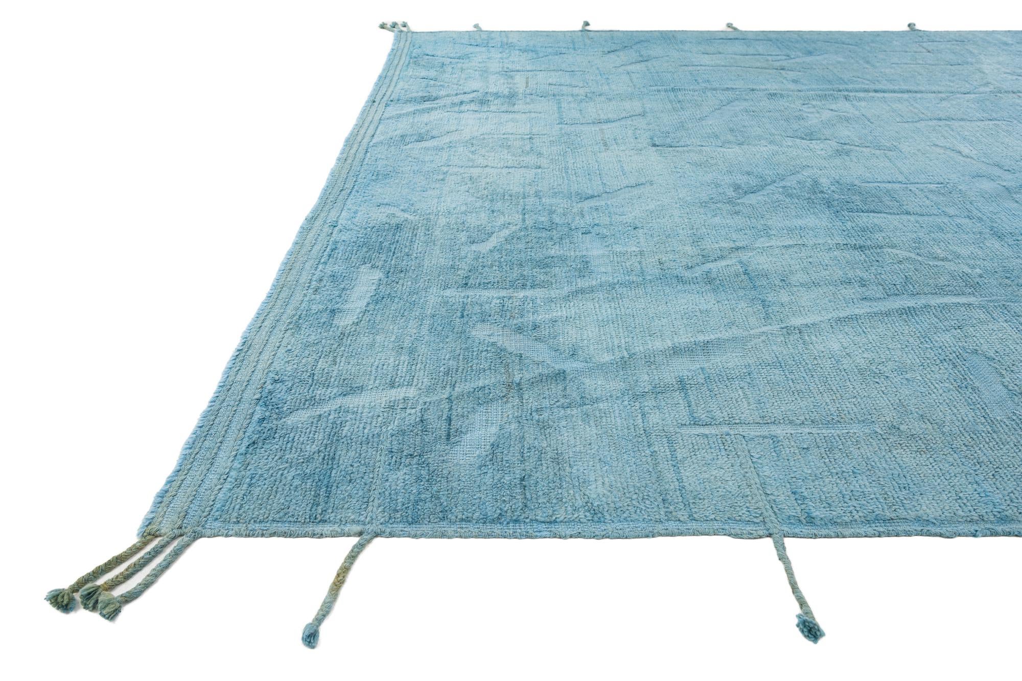 9' x 12' 1 Hand Knotted Moroccan Wool Rug