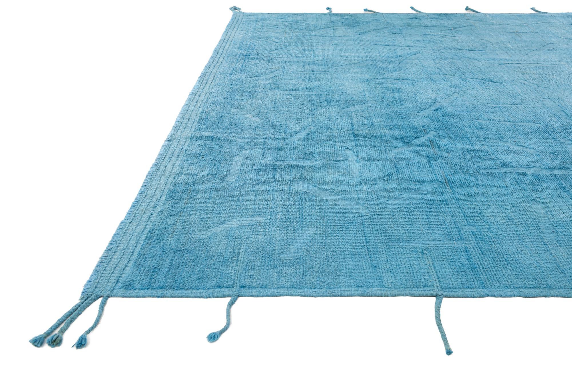 9' x 11' 9 Hand Knotted Moroccan Wool Rug