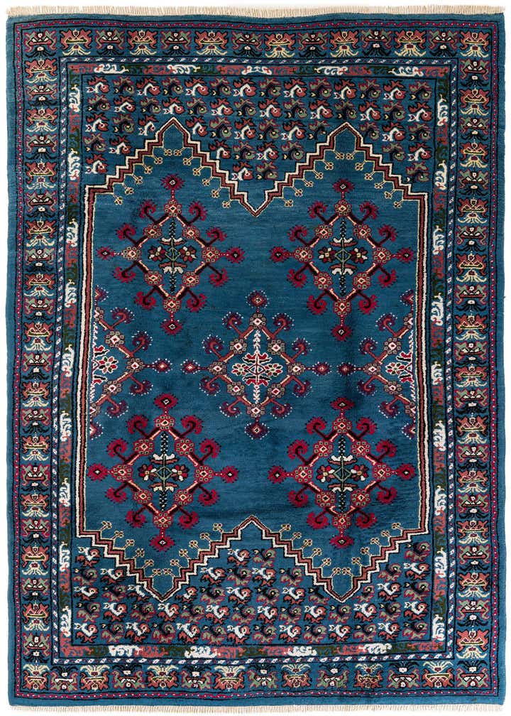 6' 7 x 10' 5 Hand Knotted Moroccan Wool Rug