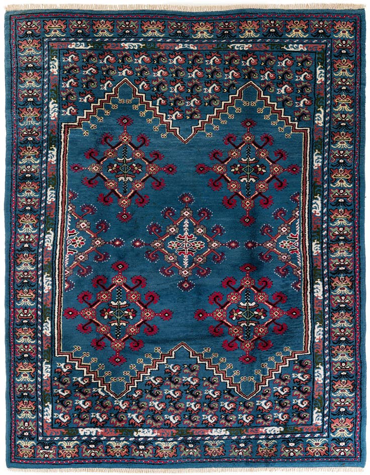 Detail image of 6' 7 x 10' 5 Hand Knotted Moroccan Wool Rug