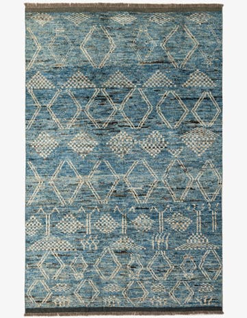 6' 5 x 10' Hand Knotted Moroccan Wool Rug