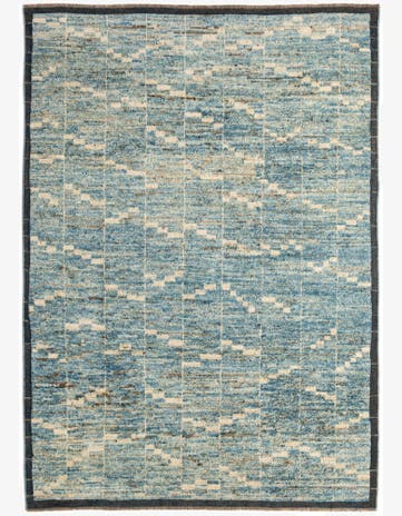 6' 7 x 9' 3 Hand Knotted Moroccan Wool Rug