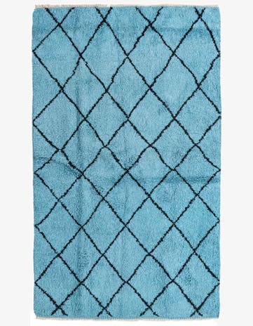 4' 11 x 8' 3 Hand Knotted Moroccan Wool Rug