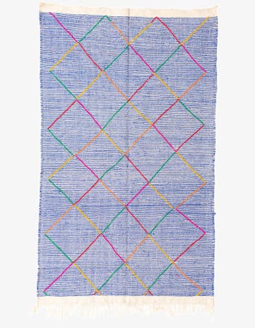 4' 8 x 8' Hand Knotted Moroccan Wool Rug