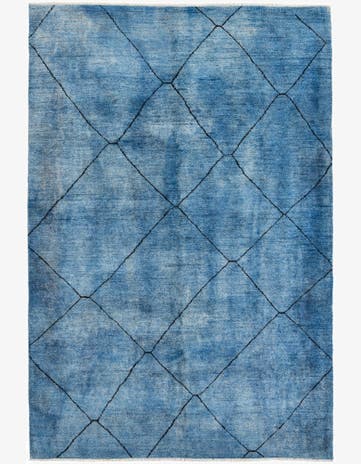 6' 9 x 10' 1 Hand Knotted Moroccan Wool Rug