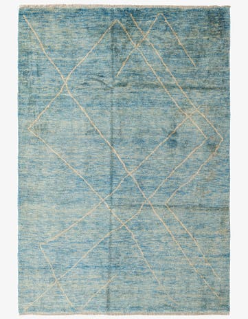 6' 8 x 9' 6 Hand Knotted Moroccan Wool Rug