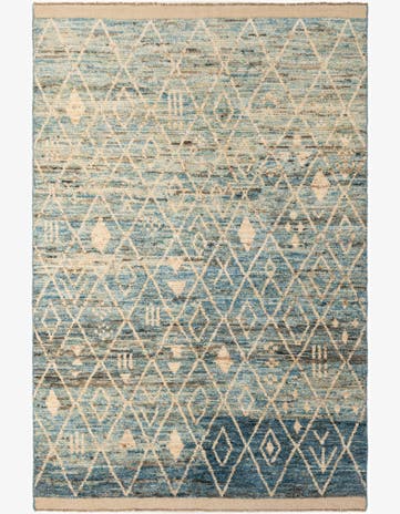 6' 6 x 9' 7 Hand Knotted Moroccan Wool Rug