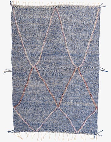 6' 7 x 9' 6 Hand Knotted Moroccan Wool Rug