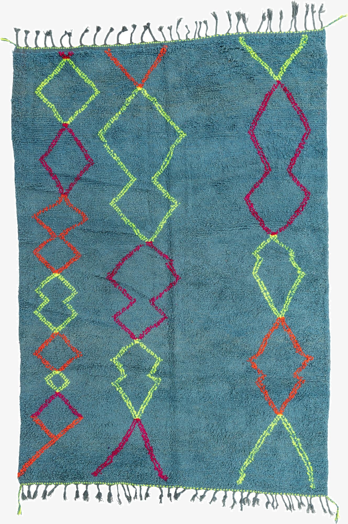 6' 8 x 9' 9  Hand Knotted Moroccan Wool Rug