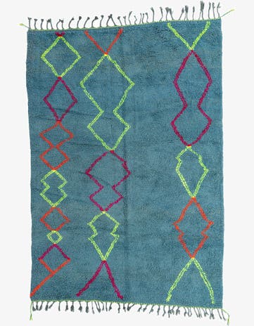 6' 8 x 9' 9 Hand Knotted Moroccan Wool Rug