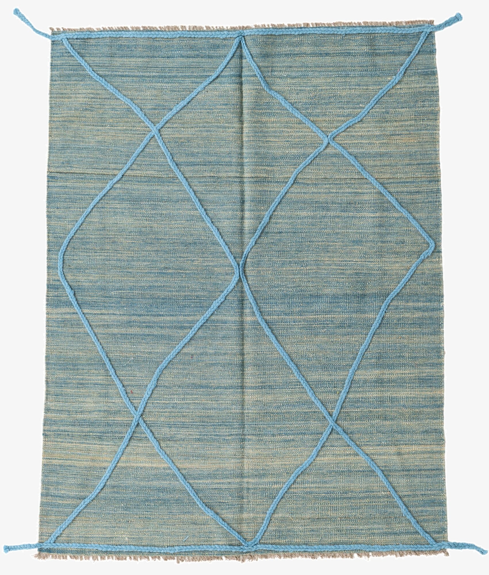 4' 6 x 6'  Hand Knotted Moroccan Wool Rug