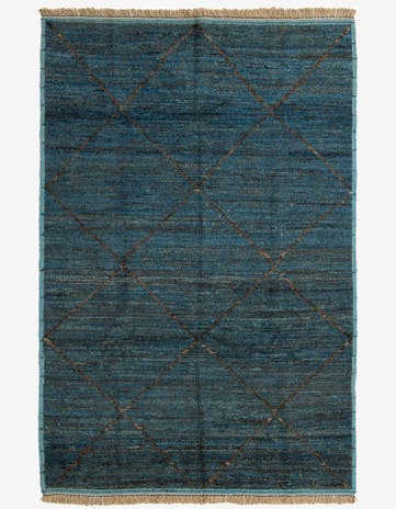 6' 1 x 9' 2 Hand Knotted Moroccan Wool Rug