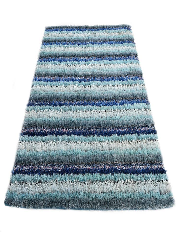 Detail image of 5' 2 x 6' 9  Hand Knotted Multi-Tone Shag Rug