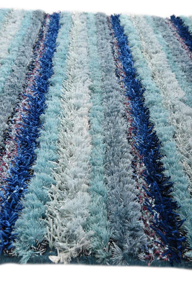 5' 2 x 6' 9 Hand Knotted Multi-Tone Shag Rug