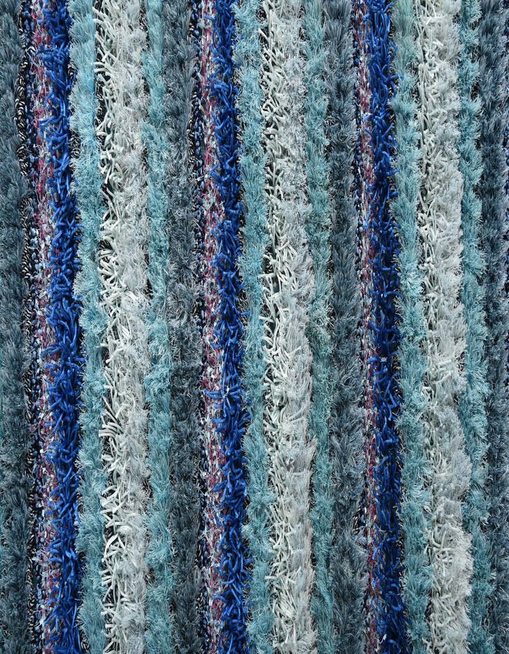 Detail image of 5' 2 x 6' 9  Hand Knotted Multi-Tone Shag Rug