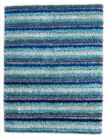 5' 2 x 6' 9 Hand Knotted Multi-Tone Shag Rug