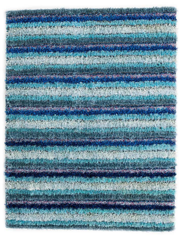 5' 2 x 6' 9 Hand Knotted Multi-Tone Shag Rug