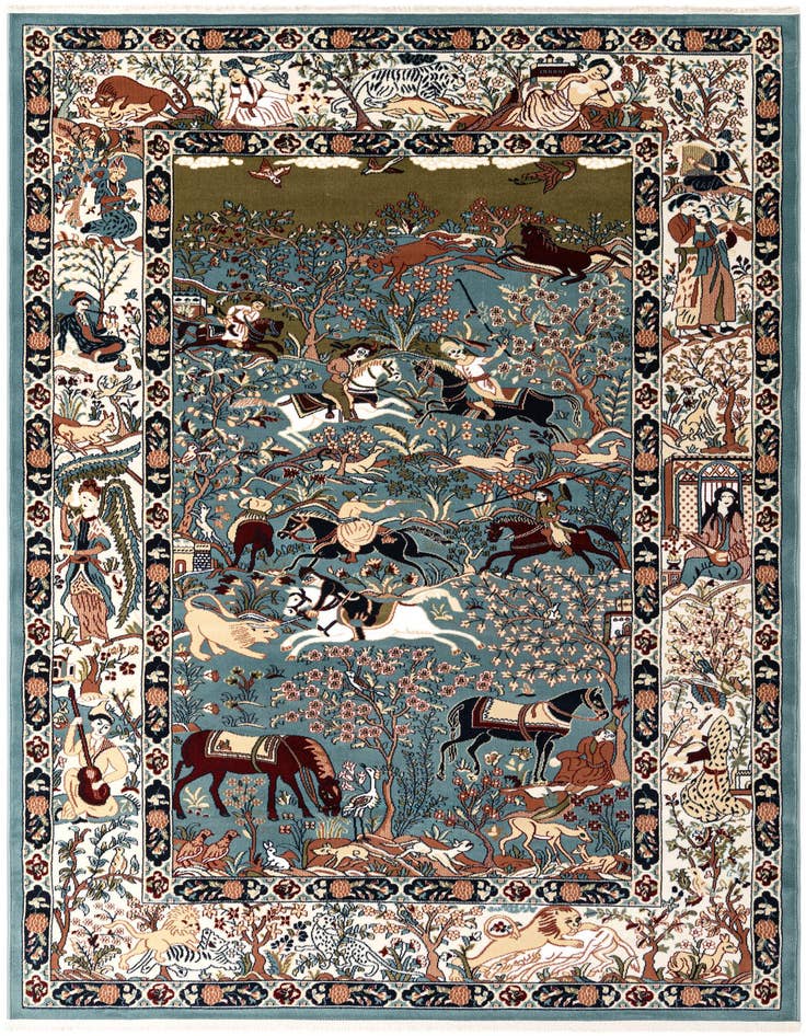 Detail image of 6' 1 x 9' Nain Design Rug