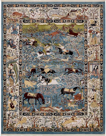 Blue Nain Design Rug
