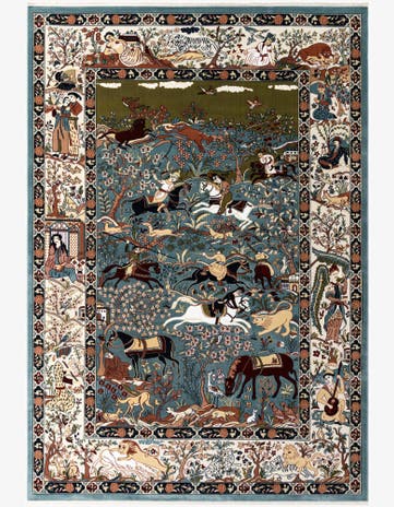 Blue Nain Design Rug