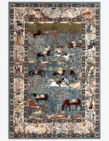 Blue Nain Design Rug