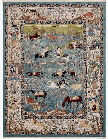 Blue Nain Design Rug