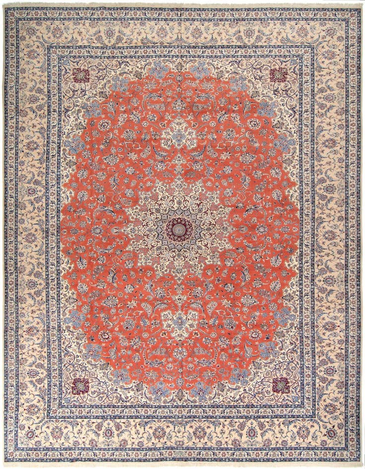 Detail image of 14' 9 x 21' 6 Hand Knotted Nain Persian Rug