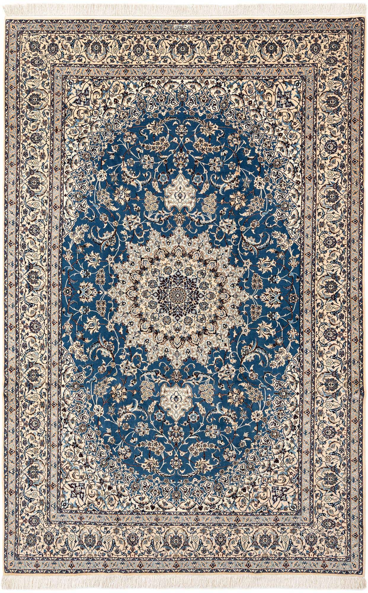 6' 11 x 10' 6 Hand Knotted Nain Rug