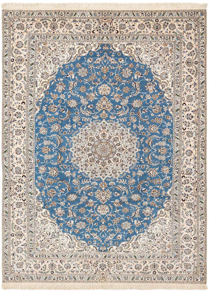 6' 8 x 10' 2 Hand Knotted Nain Rug